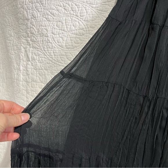 Rafael Womens Black & White Boho Tiered Style Peasant Maxi Skirt, Size Small - Picture 2 of 11